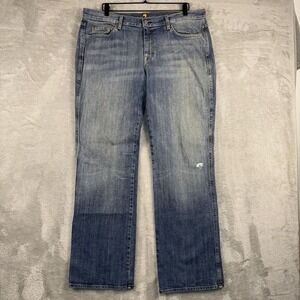 7 For All Mankind Jeans Mens 38x33 Blue Denim Cotton Mid‎ Rise  Made In USA